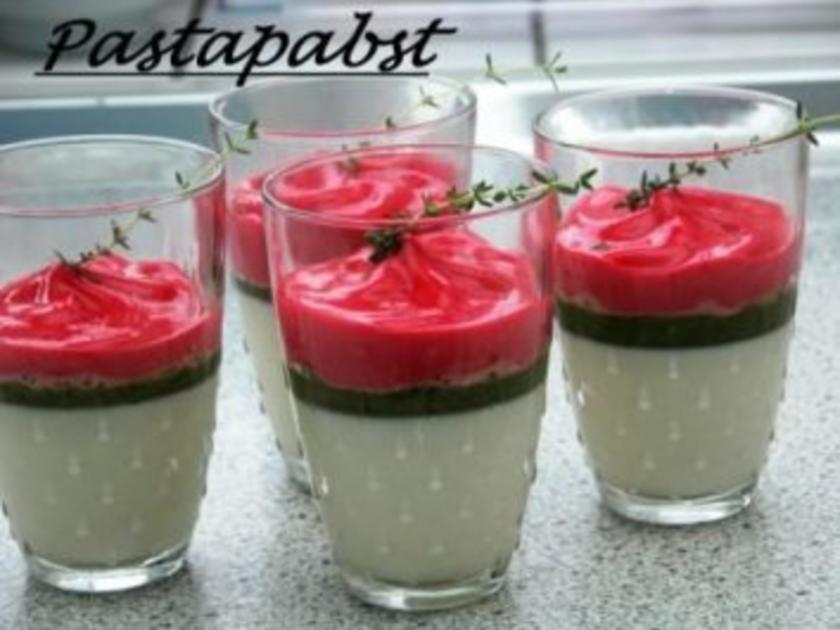 Thymian Panna Cotta mit Himbeerespuma - Rezept - kochbar.de