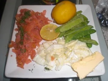 Lachs-Gemüse-Spaghetti in ZItronensoße - Rezept - Bild Nr. 2