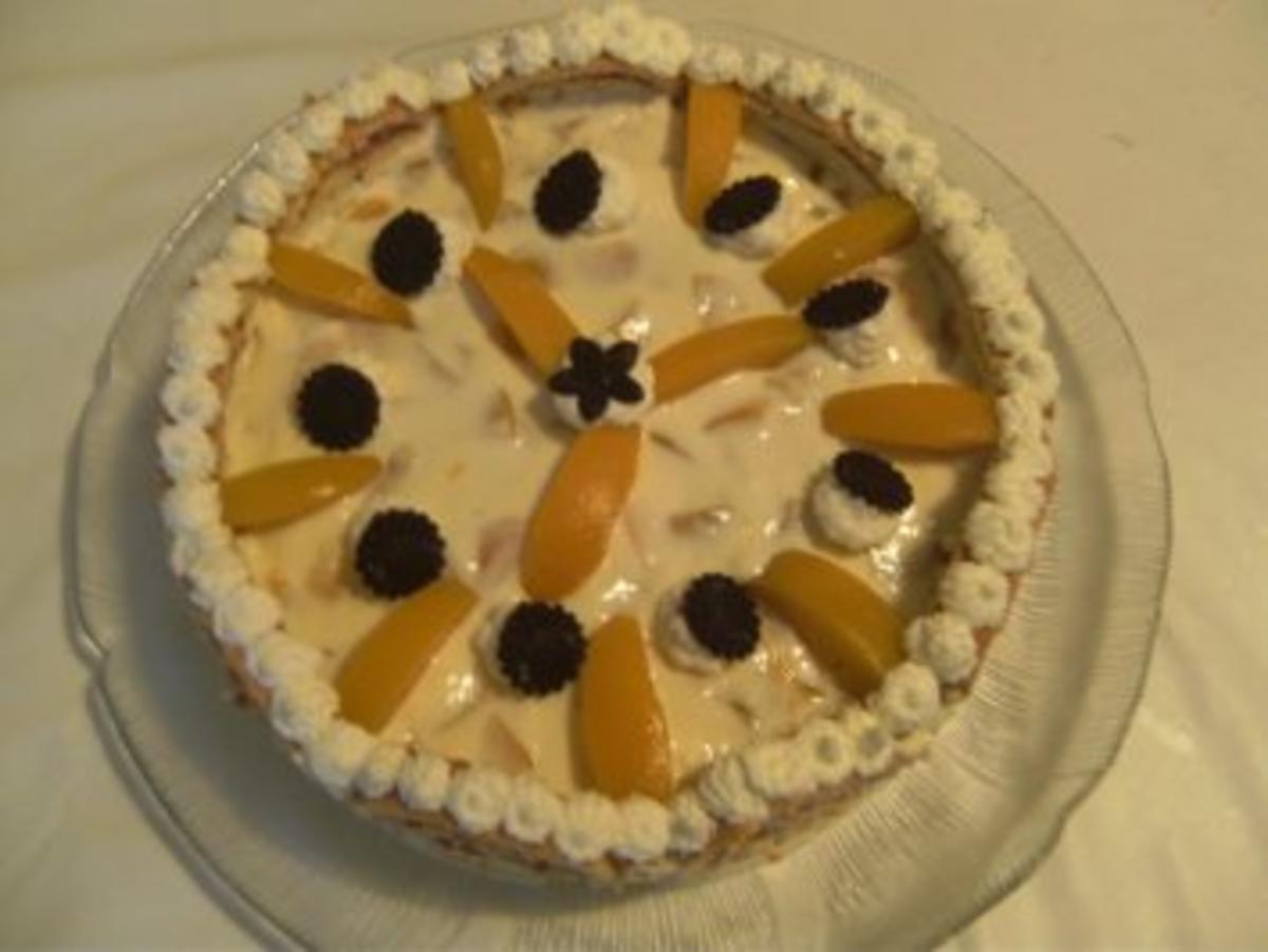 TORTE - Pfirsich-Quark-Biskuitrollen-Torte - Rezept - Bild Nr. 2