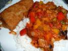 Ratatouille auf Reis mit Backfisch - Rezept