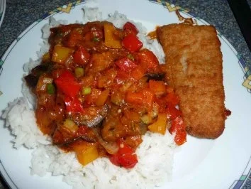 Rezept: Ratatouille auf Reis mit Backfisch Bild Nr. 4 Ratatouille auf Reis mit Backfisch - Rezept - Bild Nr. 4