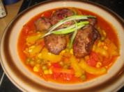 Rezept: Fleisch: Hähnchenleber auf scharfem Mexiko Gemüse Fleisch: Hähnchenleber auf scharfem Mexiko Gemüse - Rezept