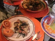 Pasta: Farmers Rigatoni Style - Pasta mir Spinat, Bohnen und Bacon -Bratwurst - Rezept