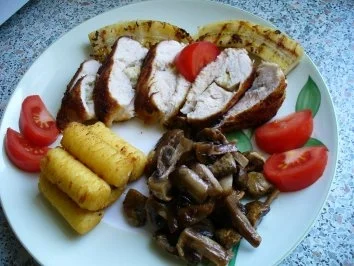 Rezept: Hähnchenbrust gefüllt mit Banane Hähnchenbrust gefüllt mit Banane - Rezept