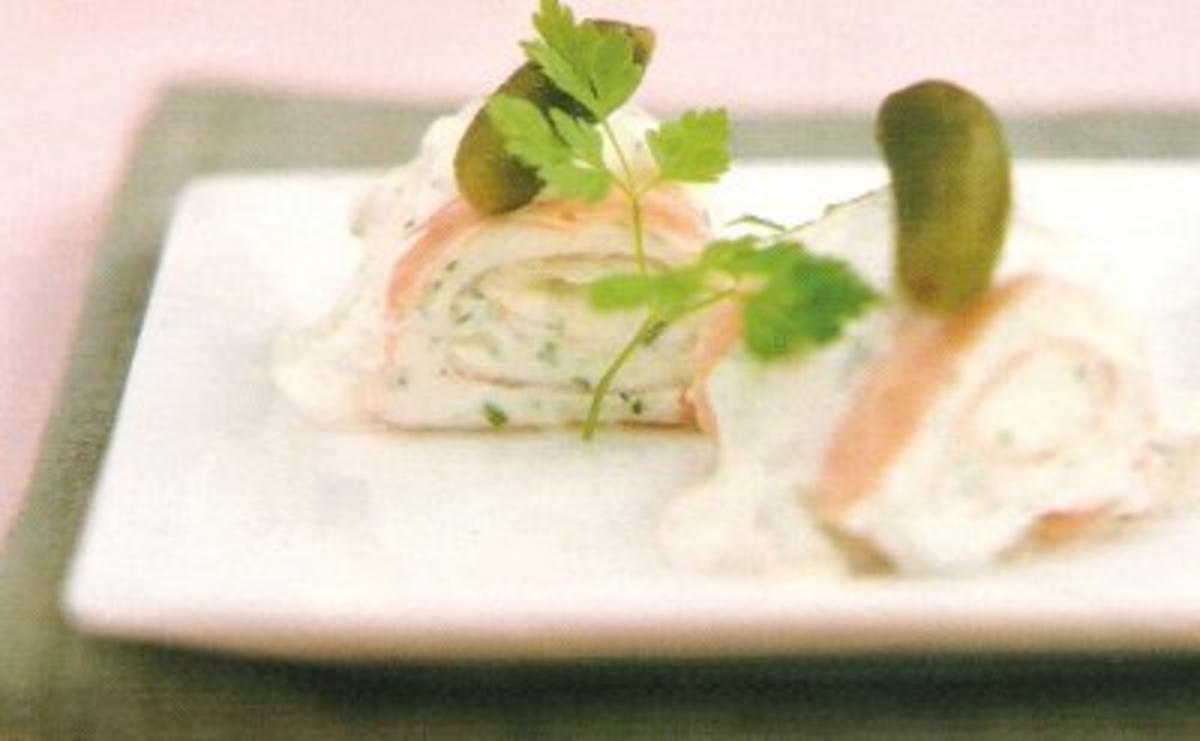 Schinkenröllchen mit Cornichon Mayonnaise - Rezept