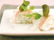 Schinkenröllchen mit Cornichon Mayonnaise - Rezept