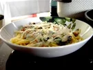 Spaghetti an Frischkäse-Bärlauchsoße - Rezept