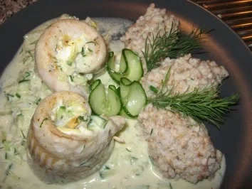 Alaskaseelachsröllchen gefüllt und Buchweizen "Russische Art" - Rezept - Bild Nr. 5