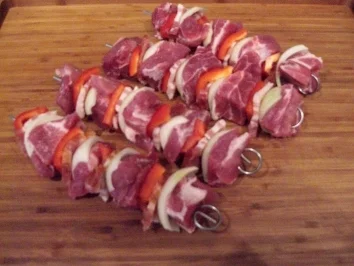 Rezept: Schaschlikspieße im Bratenschlauch Schaschlikspieße im Bratenschlauch - Rezept