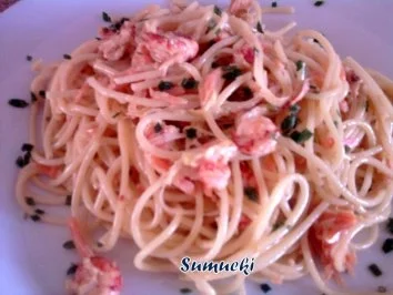 Rezept: Butter-Knoblauch-Krebs mit Spaghetti Butter-Knoblauch-Krebs mit Spaghetti - Rezept
