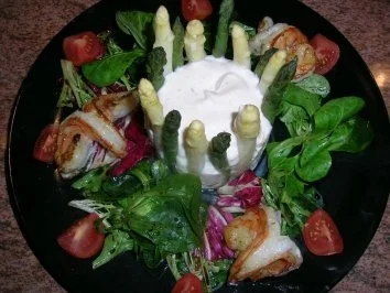 Chartreuse vom grünen und weißen Spargel mit Garnelen - eine tolle Vorspeise - - Rezept - Bild Nr. 2