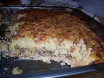 Schnitzel mit Rösti und Champignons - Rezept