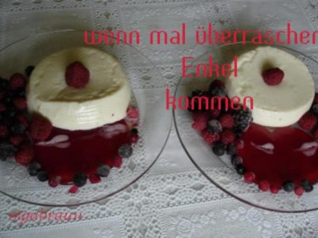 Vanillepudding mit Beeren - einfach - 82 kcal/100g