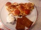 Omlette mit Fleischwurst, Champignons und Röstzwiebeln - Rezept