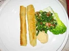 Rezept: Zigaretten-Börek mit Hommos und Taboule Zigaretten-Börek mit Hommos und Taboule - Rezept