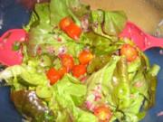 Eichblattsalat mit Tomätchen und Basilikum-Vinegrette - Rezept