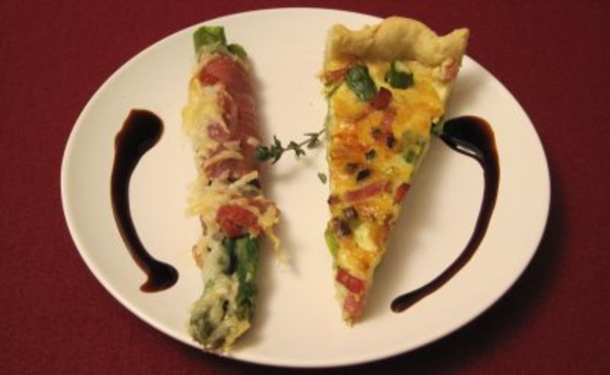 Spargel in Prosciutto und Spargel-Quiche - Rezept