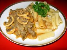 Stroganof geschnetzeltes Rindfleisch - Rezept