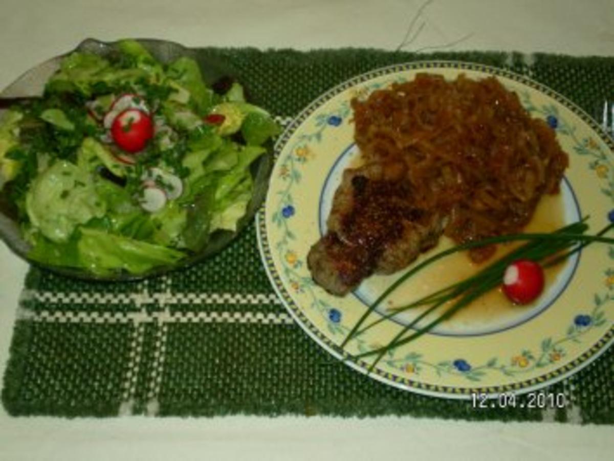 Rumpsteak Pfälzer Art mit gemischtem Salat - Rezept - Bild Nr. 7