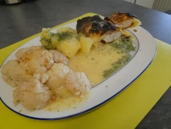 Rezept: Blumenkohl in Zitronenbuttersauce mit Hähnchenbrust in Blätterteig Bild Nr. 6 Blumenkohl in Zitronenbuttersauce mit Hähnchenbrust in Blätterteig - Rezept - Bild Nr. 6