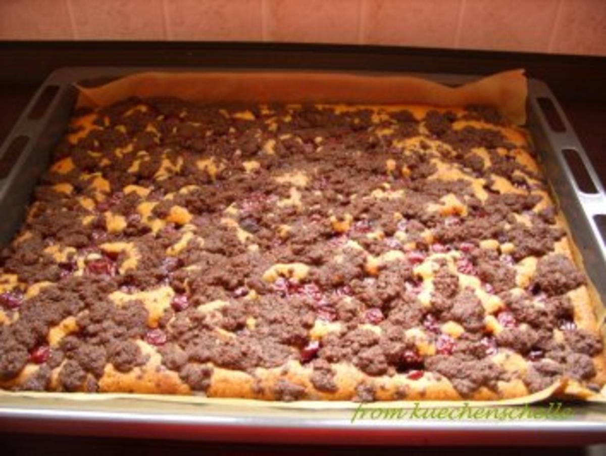 Schokostreuselkuchen mit Kirschen - Rezept