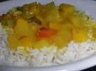 CURRY " TUTTI - FRUTTI "  MIT REIS - Rezept