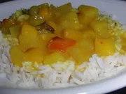 CURRY " TUTTI - FRUTTI "  MIT REIS - Rezept