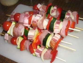 Rezept: Schaschlik von der Pute mit Gemüse an Basmatireis Bild Nr. 4 Schaschlik von der Pute mit Gemüse an Basmatireis - Rezept - Bild Nr. 4