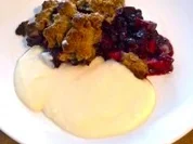 Apfel- Heidelbeer- Auflauf mit Karamellbrösel - Rezept