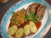 Rezept: Falscher Hase - Hackbraten - Rollbraten Falscher Hase - Hackbraten - Rollbraten - Rezept