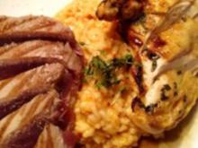 Tunfischsteak mit gebackenem Paprika-Risotto - Rezept