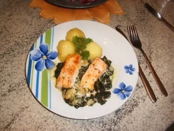 Lachs mit einen feinen Häubchen - Rezept
