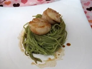 Jakobsmuscheln im Nudelnest - Rezept