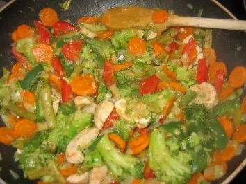 Puten-Gemüse-Pfanne mit einer Erdnusscreme - Rezept - Bild Nr. 5