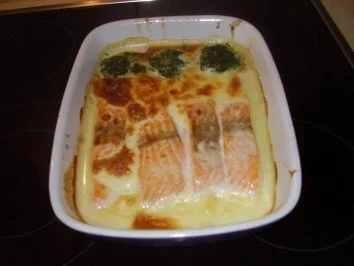 Lachs mit Blattspinat - Rezept