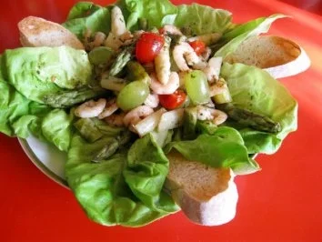 Spargelsalat  -  fruchtig mit Garnelen - Rezept - Bild Nr. 2