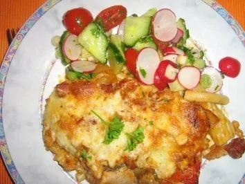 Nudel-Reisauflauf mit Pute und Gemüse - Rezept