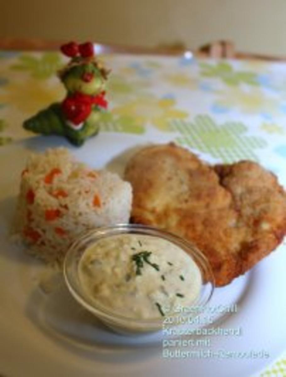 Bilder für Kräuterbackhendl paniert mit Buttermilch-Remoulade (mit Bild und Raupi) - Rezept