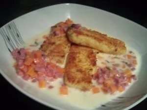 Badische Grießschnitten mit Specksoß' - Rezept