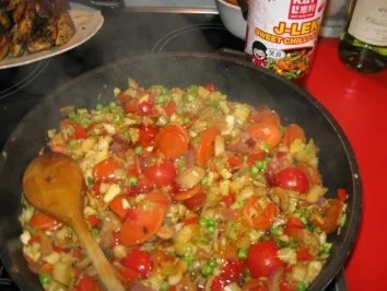 Asia - China - Hähnchen - Gemüsepfanne - Rezept - Bild Nr. 12