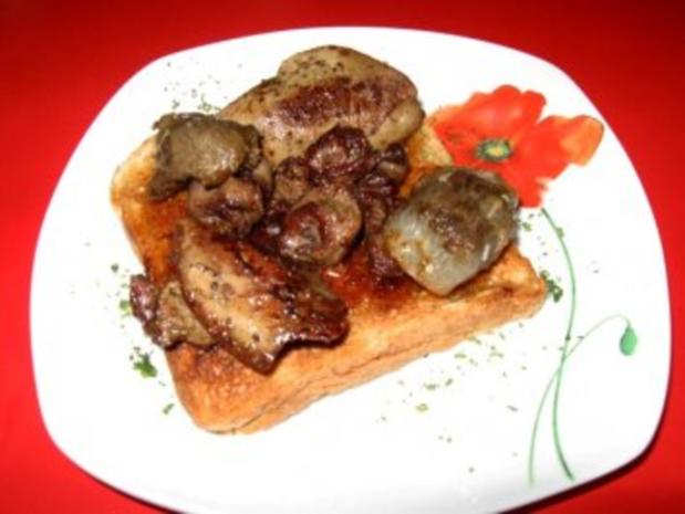 Entenleber und Herz auf Toast - Rezept mit Bild - kochbar.de