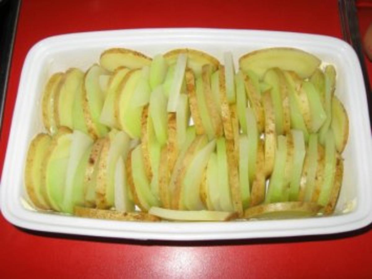 Schneller Kohlrabi Kartoffelgratin - einfach - 115 kcal/100g