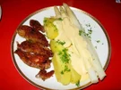 Stangenspargel, panierte Hähncheninnenfilets - Rezept