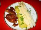 Stangenspargel, panierte Hähncheninnenfilets - Rezept