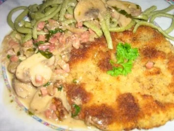 Schnitzel Jägerart an Bärlauchspätzle - Rezept - Bild Nr. 8
