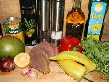 Fisch: Thunfischfilet mit Mangosauce und Paprikasalat - Rezept - Bild Nr. 2