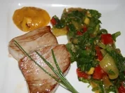 Fisch: Thunfischfilet mit Mangosauce und Paprikasalat - Rezept