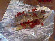 Sektforelle mit Kirschtomaten gefüllt - Rezept