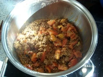 Auflauf mit grünen Bohnen, Hackfleisch und Gorgonzolasauce - Rezept - Bild Nr. 3