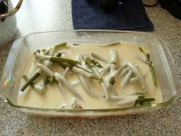 Auflauf mit grünen Bohnen, Hackfleisch und Gorgonzolasauce - Rezept - Bild Nr. 4